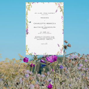 Hochzeitseinladung mit blühenden Wildblumen Einladung