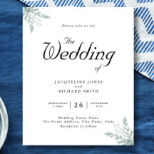 Hochzeitseinladung mit Budget-Eukalyptus-Grün