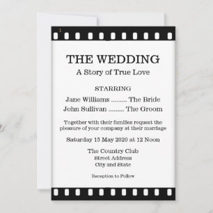 Hochzeitseinladung mit einem Filmthema Einladung