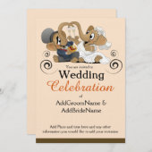 Hochzeitseinladung mit Elefantgrafik Einladung (Vorne/Hinten)