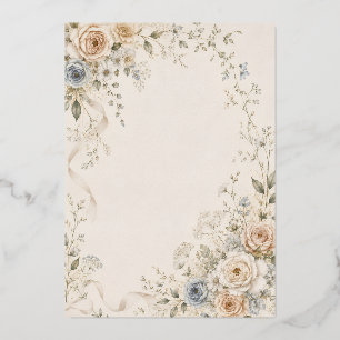 Hochzeitseinladung mit eleganten floralen Details Folien Feiertagskarte