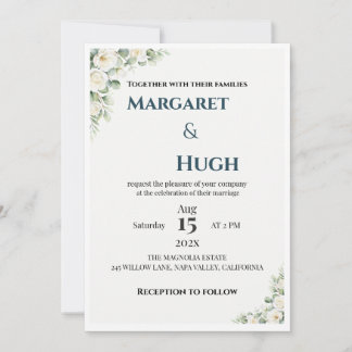 Hochzeitseinladung mit floralem Grünzeug-Muster Einladung