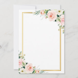 Hochzeitseinladung mit floralem Text in zarter Röt Einladung