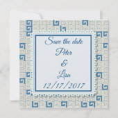 Hochzeitseinladung mit griechischem Muster Save The Date (Vorderseite)