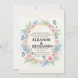 Hochzeitseinladung mit individueller Aquarell-Blum Einladung