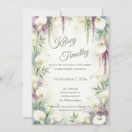Hochzeitseinladung mit kaskadierenden Calla Einladung