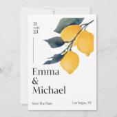 Hochzeitseinladung mit klaren Linien und einem Une Einladung (Vorderseite)