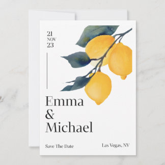 Hochzeitseinladung mit klaren Linien und einem Une Einladung