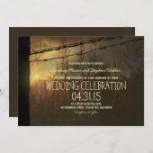 Hochzeitseinladung mit ländlichem Zaun Einladung (Vorne/Hinten)