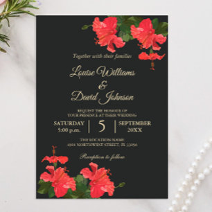 Hochzeitseinladung mit leuchtender Hibiskusblüte Einladung