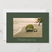 Hochzeitseinladung mit Liebe am Strand Einladung (Vorderseite)
