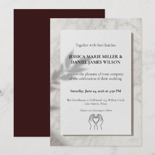 Hochzeitseinladung mit minimalistischer Linienkuns Einladung