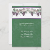 Hochzeitseinladung mit Monogramm und Weintrauben Einladung (Rückseite)