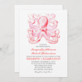 Hochzeitseinladung mit Oktopus für Wassersportler Einladung (Vorne/Hinten)