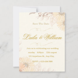 Hochzeitseinladung mit pastellfarbener Blumengesta RSVP Karte