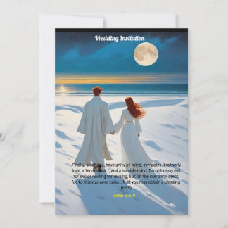 Hochzeitseinladung mit Peter 3:8-9 Einladung
