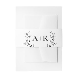 Hochzeitseinladung mit rankendem Rebenmuster Einladungsbanderole