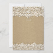 Hochzeitseinladung mit Spitze Einladung (Rückseite)