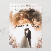 Hochzeitseinladung mit Stil und Eleganz Einladung (Vorne/Hinten)