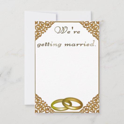 Hochzeitseinladung mit vergoldetem Rahmen Einladung (Vorderseite)