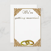 Hochzeitseinladung mit vergoldetem Rahmen Einladung (Vorne/Hinten)