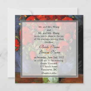 Hochzeitseinladung mit Vintage-Blumenmuster roter Einladung