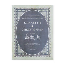 Hochzeitseinladung mit Vintage-Postwertzeichen zum