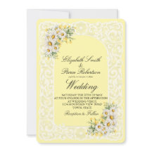 Hochzeitseinladung mit Vintage-Spitze und Gänseblü