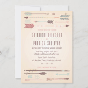Hochzeitseinladung mit Vintage-Stammespfeilen Einladung