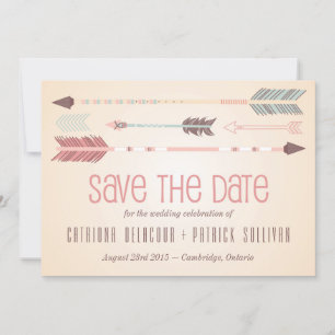 Hochzeitseinladung mit Vintage-Stammespfeilen Save The Date