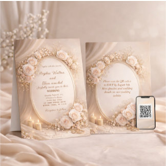 Hochzeitseinladung mit weißen Blumen Einladung