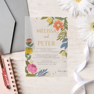 Hochzeitseinladung mit Wildblumen Pergament Einladungen