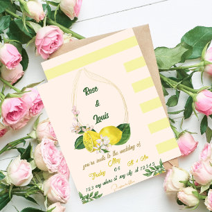 Hochzeitseinladung mit Zitronen in leuchtenden Far Einladung