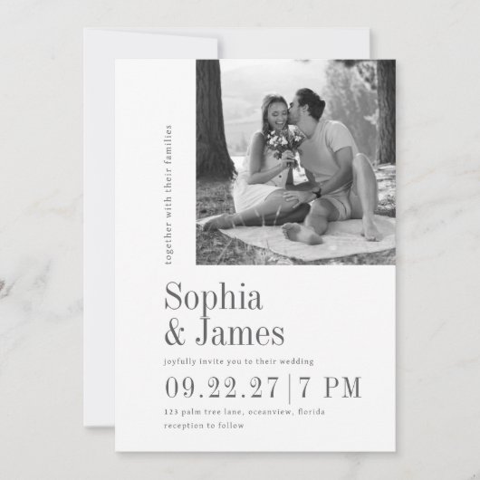 Hochzeitseinladung Modernes Foto nach Maß Einladung (Vorderseite)