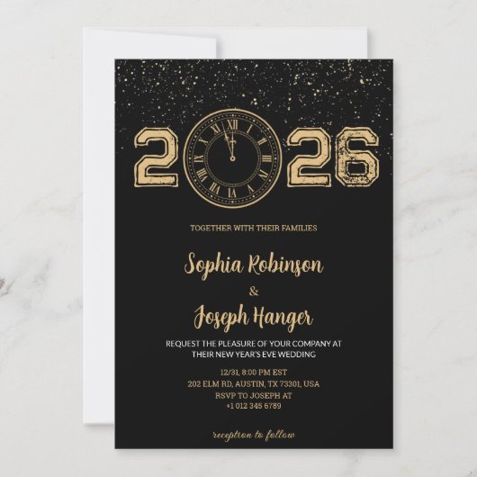 Hochzeitseinladung Neujahrsfeier Einladung (Vorderseite)