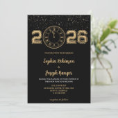 Hochzeitseinladung Neujahrsfeier Einladung (Stehend Vorderseite)