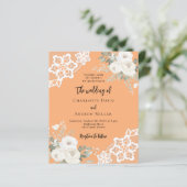 Hochzeitseinladung Peach white lace (Stehend Vorderseite)