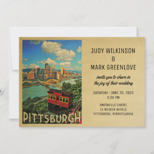 Hochzeitseinladung Pittsburgh Vintage Mitte des Ja Einladung