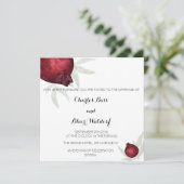 Hochzeitseinladung Pomegranat Einladung (Stehend Vorderseite)