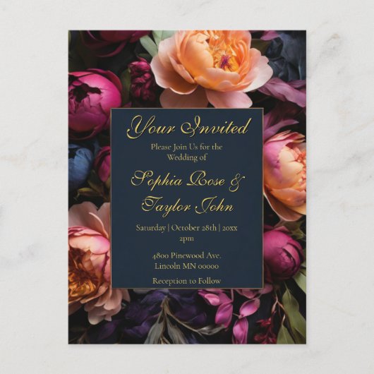Hochzeitseinladung Postkarte (Vorderseite)