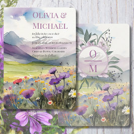 Hochzeitseinladung Purple Mountains & Poppies Einladung