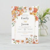 Hochzeitseinladung romantische Blumenblüten Einladung (Stehend Vorderseite)