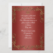 Hochzeitseinladung Rot und Gold Einladung (Rückseite)