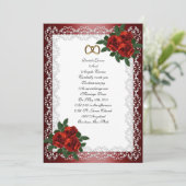 Hochzeitseinladung rote Rosen Einladung (Stehend Vorderseite)