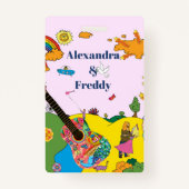 Hochzeitseinladung Rustikales Festival Hippie Fun Ausweis (Vorderseite)