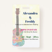 Hochzeitseinladung Rustikales Festival Hippie Fun Ausweis (Rückseite)