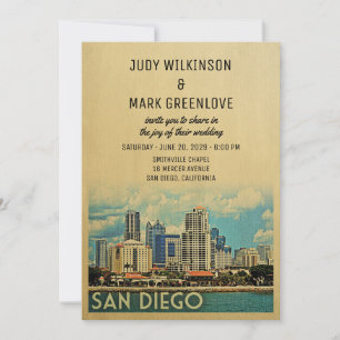 Hochzeitseinladung San Diego Vintage Mitte des Jah Einladung