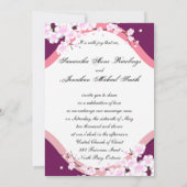 Hochzeitseinladung Sangria & White Cherry Blüten Einladung (Rückseite)