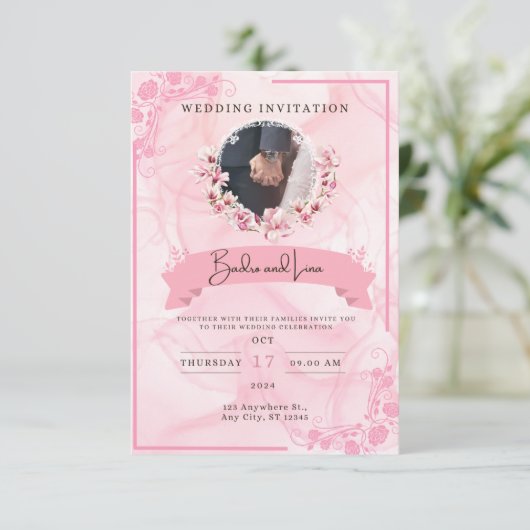 Hochzeitseinladung Save The Date (Stehend Vorderseite)
