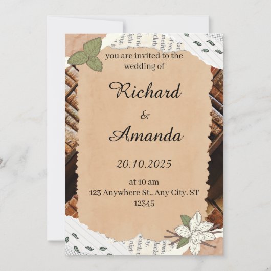 Hochzeitseinladung save the date (Vorderseite)